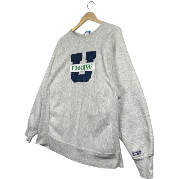 Vintage U Drew University Knit Sweatshirt Large - Picture 3 of 7